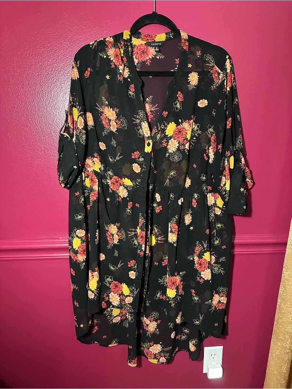 Torrid chiffon hi low tunic